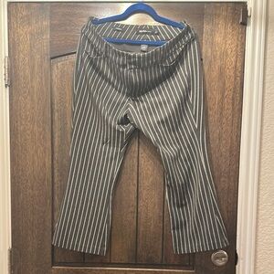 Torrid grey and White Striped boot cut Pants (short)